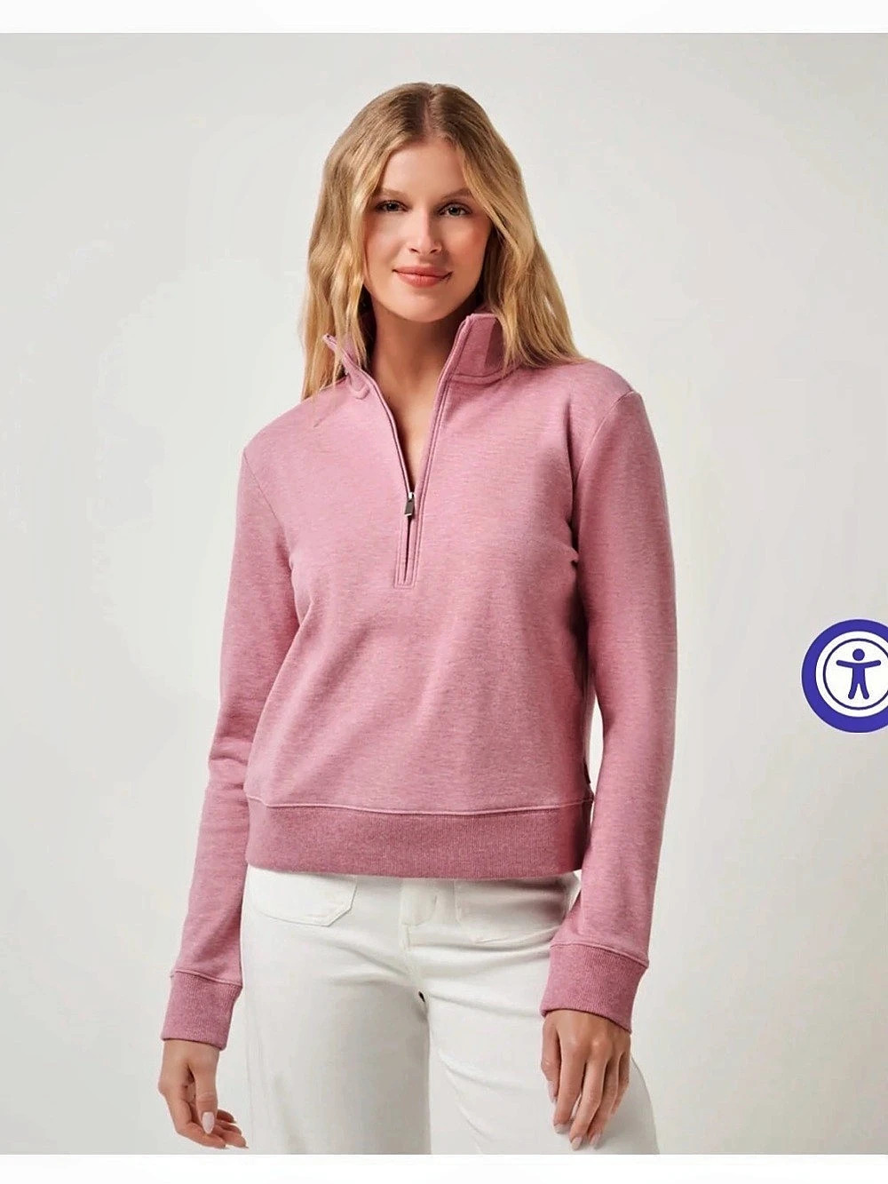 Travis Matthew Cloud Half Zip Pullover in Heather Foxglove Size Large NWT